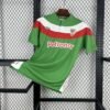 Camiseta visitante Athletic Club 2011-12 color verde con banda horizontal blanca y roja, escudo bordado y patrocinio de Petronor