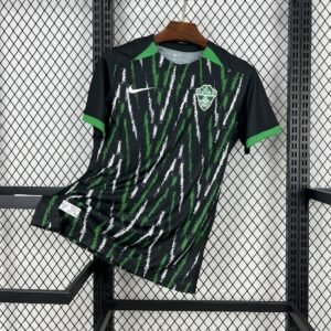 Camiseta visitante Elche CF 2025‑26 en negro con detalles en verde y blanco, escudo bordado y diseño exclusivo