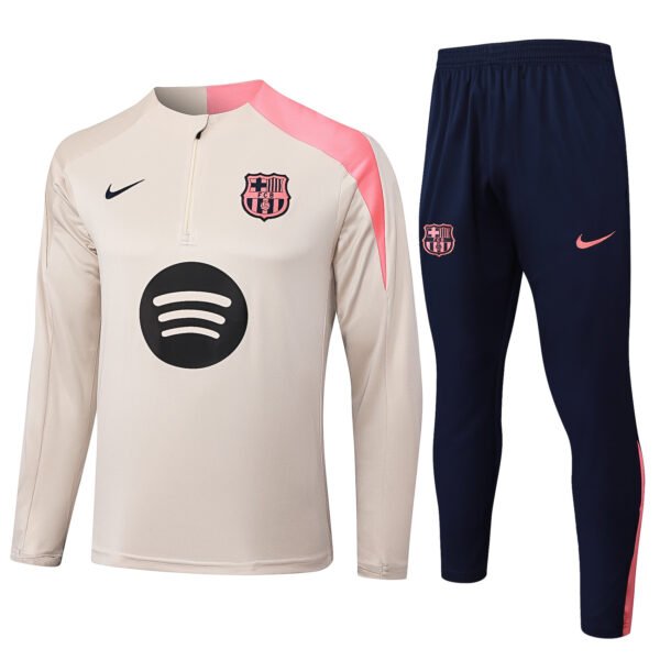 Chandal Entrenamiento Fc Barcelona 25/26 Beige y Rosa